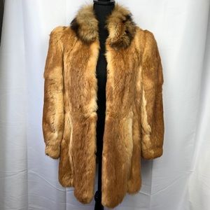 Vintage fox and coyote fur coat